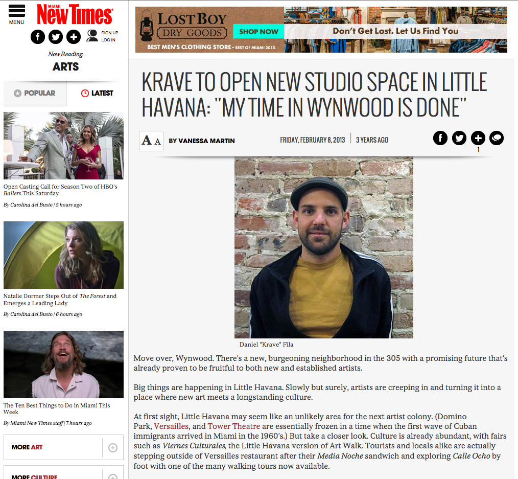 Miami New Times - My Time in Wynwood is Done